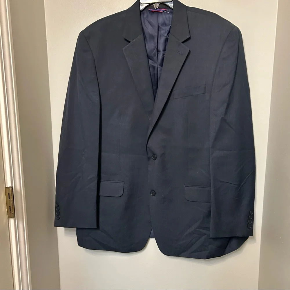 IZOD Men's Blue Classic-Fit‎ Stretch Blazer Sport Suit Coat Jacket Size 46L